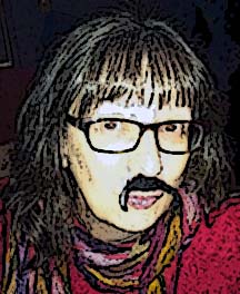 Jane, looking totally elegant in a fake black mustache.